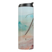 晴れたモノグラムの雲と砂漠の風景 タンブラー (回転左)