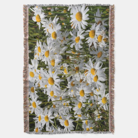 晴れた夏の日に牛の目のデイジーの畑 スローブランケット (正面縦)