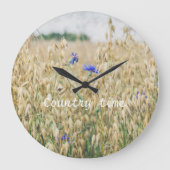 晴れた夏の野原 ラージ壁時計 (正面)