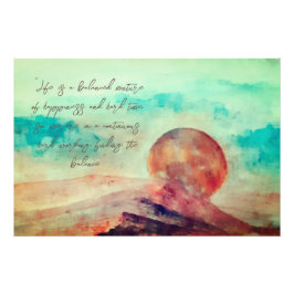 晴れた感動的雲と砂漠の風景 フォトプリント           