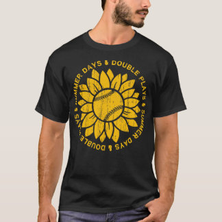 晴れた日とダブル遊ベースボールまたはソフトボールS Tシャツ