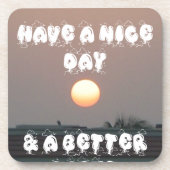 晴れた日と夜の願いのある黄金の夕日 コースター (正面)