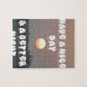 晴れた日と夜の願いのある黄金の夕日 ジグソーパズル (横)