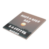 晴れた日と夜の願いのある黄金の夕日 タイル (側面)