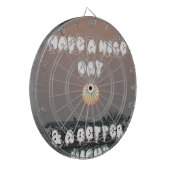 晴れた日と夜の願いのある黄金の夕日 ダーツボード (正面左)