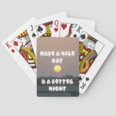 晴れた日と夜の願いのある黄金の夕日 トランプ (裏面)