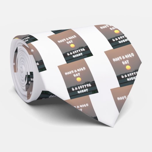 晴れた日と夜の願いのある黄金の夕日 ネクタイ (ロール)