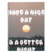 晴れた日と夜の願いのある黄金の夕日 ノートブック (正面)