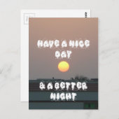 晴れた日と夜の願いのある黄金の夕日 ポストカード (正面/裏面)