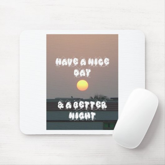 晴れた日と夜の願いのある黄金の夕日 マウスパッド (マウス)