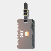 晴れた日と夜の願いのある黄金の夕日 ラゲッジタグ (正面縦)