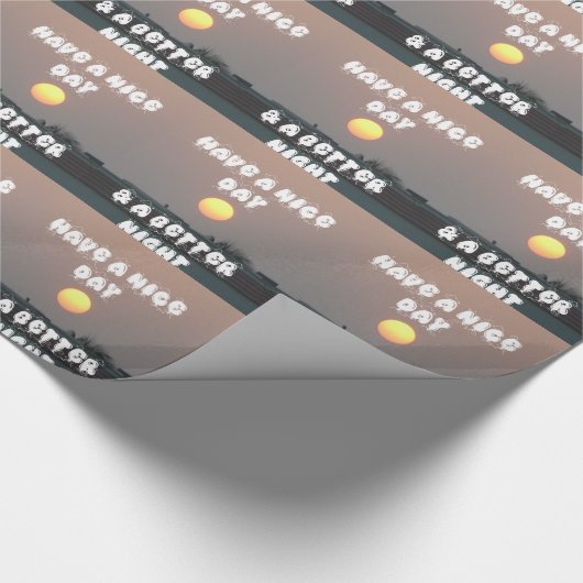 晴れた日と夜の願いのある黄金の夕日 ラッピングペーパー (角)