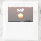 晴れた日と夜の願いのある黄金の夕日 長方形シール (バッグ)