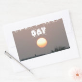 晴れた日と夜の願いのある黄金の夕日 長方形シール (封筒)