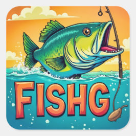 晴れた日と大漁獲 スクエアシール