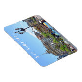 晴れた日にサンセバスチャンの街のビュー。 マグネット (右側)