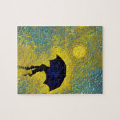 晴れた日に傘の下で若い印象派の人 ジグソーパズル (横)