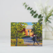 晴れた日に公園を散策する美しいスポット ポストカード (スタンド正面)