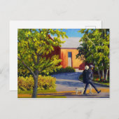 晴れた日に公園を散策する美しいスポット ポストカード (正面/裏面)