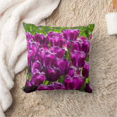 晴れた日に明るい薄紫チューリップ クッション (ブランケット)