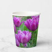 晴れた日に明るい薄紫チューリップ 紙コップ (裏面)
