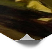 晴れた日に沖で船に乗る人 ポスター (角)