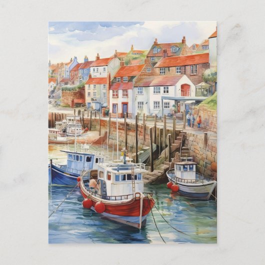 晴れた日に港に着く ポストカード (正面)