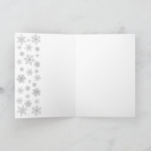 晴れた日に立つシンプルな白いクリスマスツリー シーズンカード (内部)