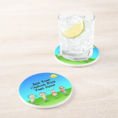 晴れた日のアウトドアを遊んでいる子供 コースター (側面)