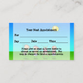 晴れた日のアポイントメントのアウトドアを遊んでいる子供 予約カード (裏面)