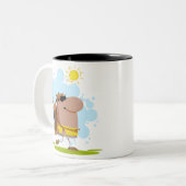 晴れた日のゴルフ-アフリカ系アメリカ人 ツートーンマグカップ (正面左)