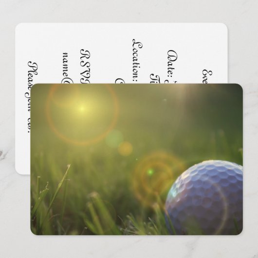 晴れた日のゴルフ 招待状 (正面/裏面)