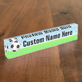 晴れた日のサッカーボール デスクネームプレート (側面)