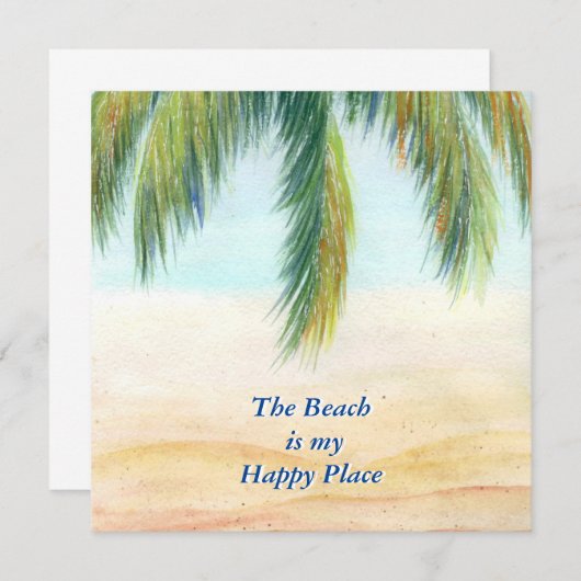 晴れた日のビーチのヤシの木 (正面/裏面)