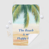 晴れた日のビーチのヤシの木 ゴルフタオル (インサイチュ)