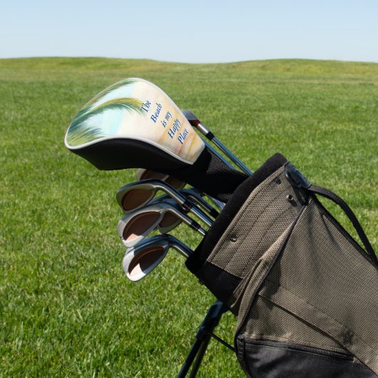 晴れた日のビーチのヤシの木 ゴルフヘッドカバー (インサイチュ)