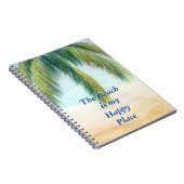 晴れた日のビーチのヤシの木 ノートブック (右側)
