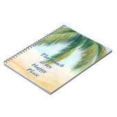 晴れた日のビーチのヤシの木 ノートブック (左側)