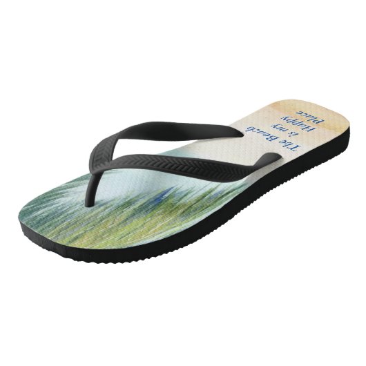 晴れた日のビーチのヤシの木 ビーチサンダル (アングル)