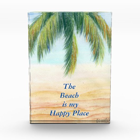 晴れた日のビーチのヤシの木 フォトブロック (正面)