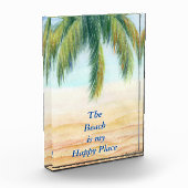 晴れた日のビーチのヤシの木 フォトブロック (左)