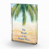 晴れた日のビーチのヤシの木 フォトブロック (右)