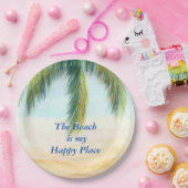 晴れた日のビーチのヤシの木 ペーパープレート (パーティー)