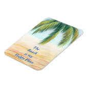 晴れた日のビーチのヤシの木 マグネット (左側)