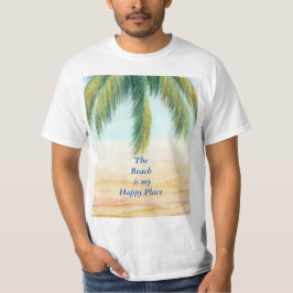 晴れた日のビーチのヤシの木 Tシャツ