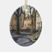 晴れた日のベルギーの水彩 セラミックオーナメント (右)