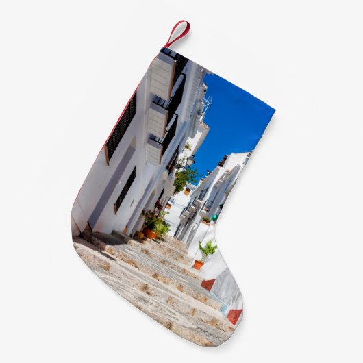 晴れた日のホワイトシティFrigilianaの空中表示 スモールクリスマスストッキング (正面 (吊り時))