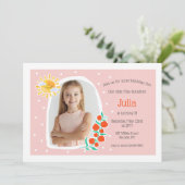 晴れた日の写真誕生日パーティー 招待状 (スタンド正面)