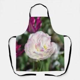 晴れた日の明るいピンクのチューリップ エプロン