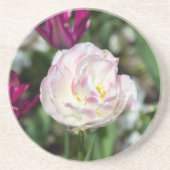 晴れた日の明るいピンクのチューリップ コースター (正面)